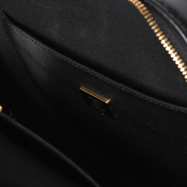 新品同様 CHANEL シャネル HEART BAG ハート チェーンショルダーバッグ AS5764 ランダム番台 ココマーク ラムスキン ブラック 中古 4a008591