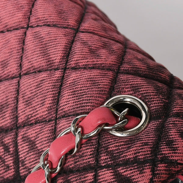 Very Good Condition CHANEL Chanel Matelasse 23cm Mini Shoulder Bag No. 29 Made in France Denim Pink Black Silver Hardware Used 4a008332