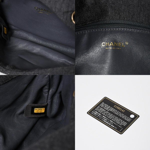 極美品 CHANEL シャネル マトラッセ25 Wチェーン Sフラップ ショルダーバッグ 11番台 ココマーク コットンジャージー グレー 中古 4a008347