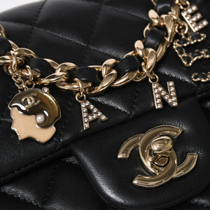 極美品 CHANEL シャネル ミニマトラッセ 20 Sフラップ Sチェーンショルダーバッグ AS2326 30番台 ココマーク ラムスキン ブラック 中古 4a008337