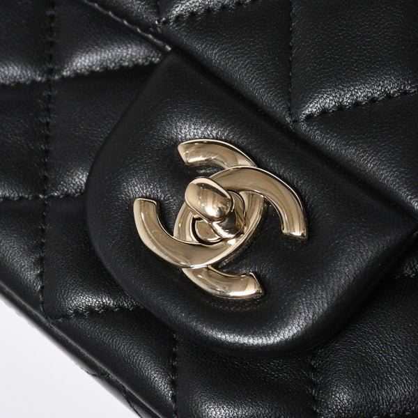 極美品 CHANEL シャネル ミニマトラッセ 20 Sフラップ Sチェーンショルダーバッグ AS2326 30番台 ココマーク ラムスキン ブラック 中古 4a008337