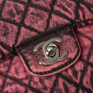 Very Good Condition CHANEL Chanel Matelasse 23cm Mini Shoulder Bag No. 29 Made in France Denim Pink Black Silver Hardware Used 4a008332