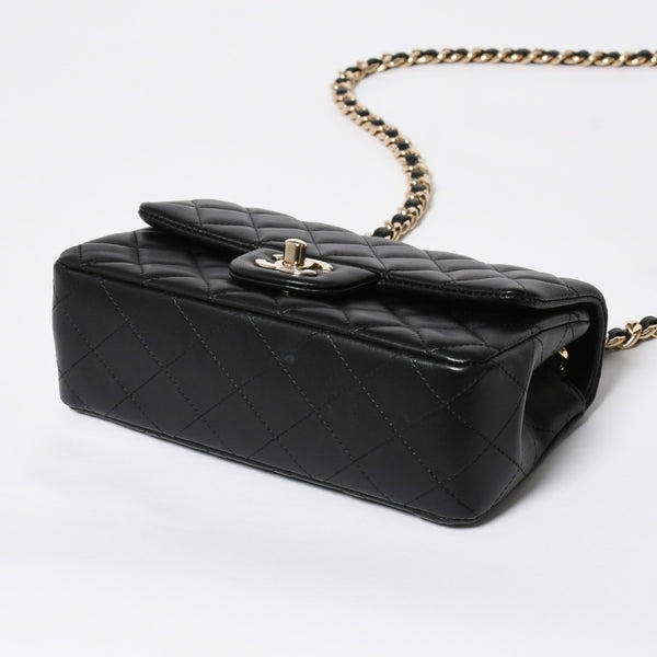 極美品 CHANEL シャネル ミニマトラッセ 20 Sフラップ Sチェーンショルダーバッグ AS2326 30番台 ココマーク ラムスキン ブラック 中古 4a008337