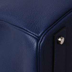 Very good condition HERMES Haut a Courroies Haut a Courroies 40 handbag Blue Saphir Togo silver hardware U stamp Used 4a008605