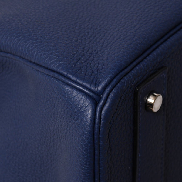 Very good condition HERMES Haut a Courroies Haut a Courroies 40 handbag Blue Saphir Togo silver hardware U stamp Used 4a008605