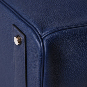 Very good condition HERMES Haut a Courroies Haut a Courroies 40 handbag Blue Saphir Togo silver hardware U stamp Used 4a008605