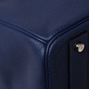 Very good condition HERMES Haut a Courroies Haut a Courroies 40 handbag Blue Saphir Togo silver hardware U stamp Used 4a008605