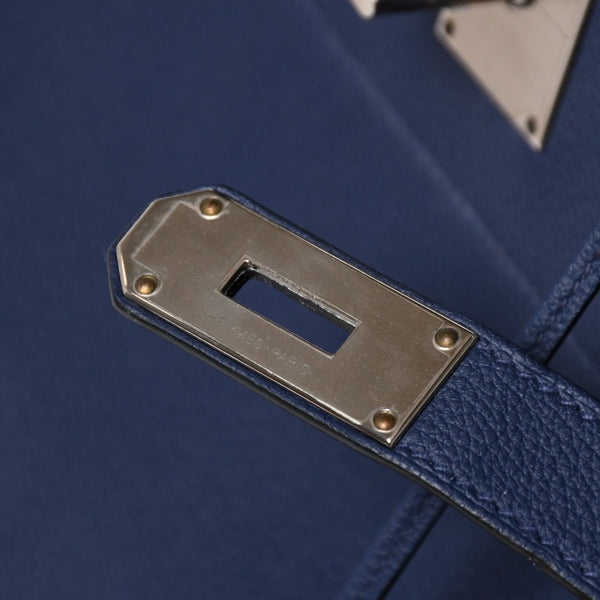Very good condition HERMES Haut a Courroies Haut a Courroies 40 handbag Blue Saphir Togo silver hardware U stamp Used 4a008605