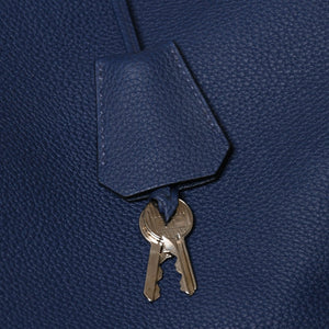 Very good condition HERMES Haut a Courroies Haut a Courroies 40 handbag Blue Saphir Togo silver hardware U stamp Used 4a008605