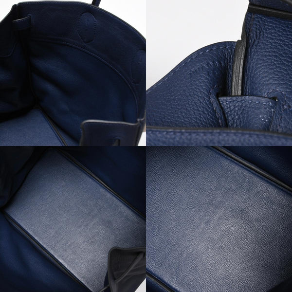 Very good condition HERMES Haut a Courroies Haut a Courroies 40 handbag Blue Saphir Togo silver hardware U stamp Used 4a008605