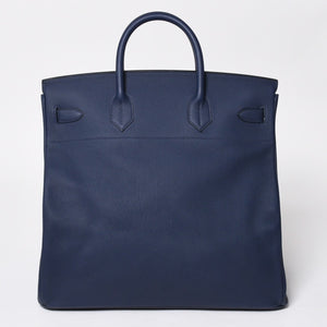 Very good condition HERMES Haut a Courroies Haut a Courroies 40 handbag Blue Saphir Togo silver hardware U stamp Used 4a008605