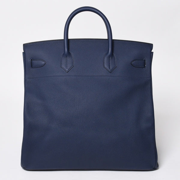 Very good condition HERMES Haut a Courroies Haut a Courroies 40 handbag Blue Saphir Togo silver hardware U stamp Used 4a008605