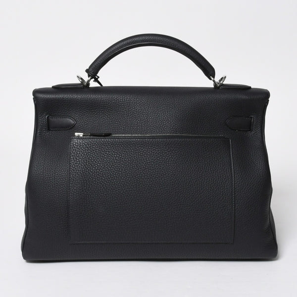 Like new HERMES Maxi Kelly 42 Maxi Kelly 42 handbag B stamp Togo GRIS MISTY navy SV metal fittings inner stitching used 4a008343
