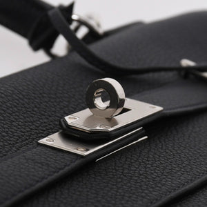 Like new HERMES Maxi Kelly 42 Maxi Kelly 42 handbag B stamp Togo GRIS MISTY navy SV metal fittings inner stitching used 4a008343