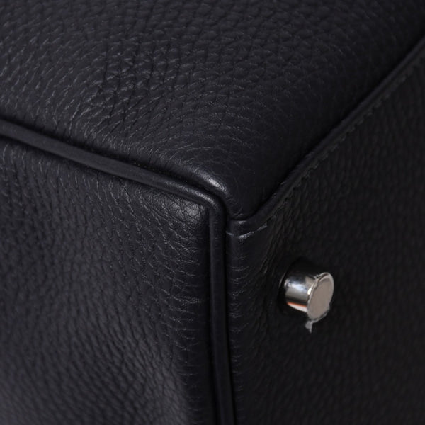 Like new HERMES Maxi Kelly 42 Maxi Kelly 42 handbag B stamp Togo GRIS MISTY navy SV metal fittings inner stitching used 4a008343