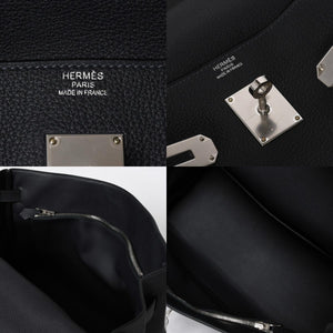 Like new HERMES Maxi Kelly 42 Maxi Kelly 42 handbag B stamp Togo GRIS MISTY navy SV metal fittings inner stitching used 4a008343