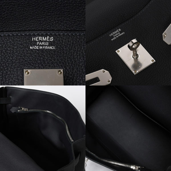 Like new HERMES Maxi Kelly 42 Maxi Kelly 42 handbag B stamp Togo GRIS MISTY navy SV metal fittings inner stitching used 4a008343