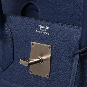 Very good condition HERMES Haut a Courroies Haut a Courroies 40 handbag Blue Saphir Togo silver hardware U stamp Used 4a008605