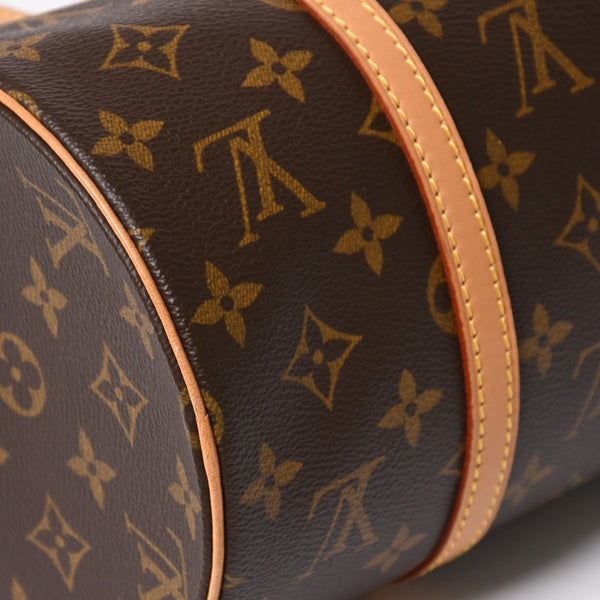 新品同様 LOUIS VUITTON ルイヴィトン パピヨン30 ハンドバッグ M51385 筒型 モノグラム PVC レザー ブラウン 中古 4a008344