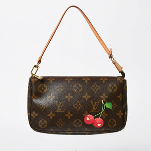 Very Good LOUIS VUITTON Monogram Cherry Pochette Accessory Accessory Pouch Takashi Murakami M95008 Used 4b010846