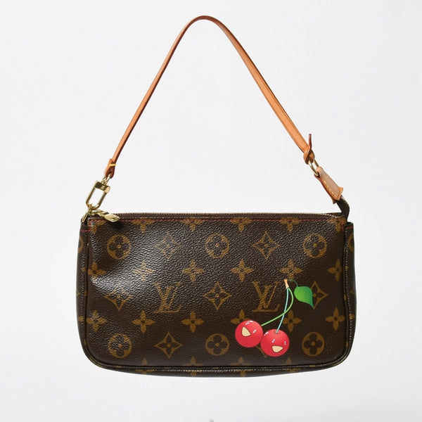 Very Good LOUIS VUITTON Monogram Cherry Pochette Accessory Accessory Pouch Takashi Murakami M95008 Used 4b010846