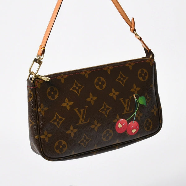Very Good LOUIS VUITTON Monogram Cherry Pochette Accessory Accessory Pouch Takashi Murakami M95008 Used 4b010846