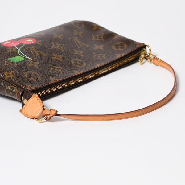 Very Good LOUIS VUITTON Monogram Cherry Pochette Accessory Accessory Pouch Takashi Murakami M95008 Used 4b010846