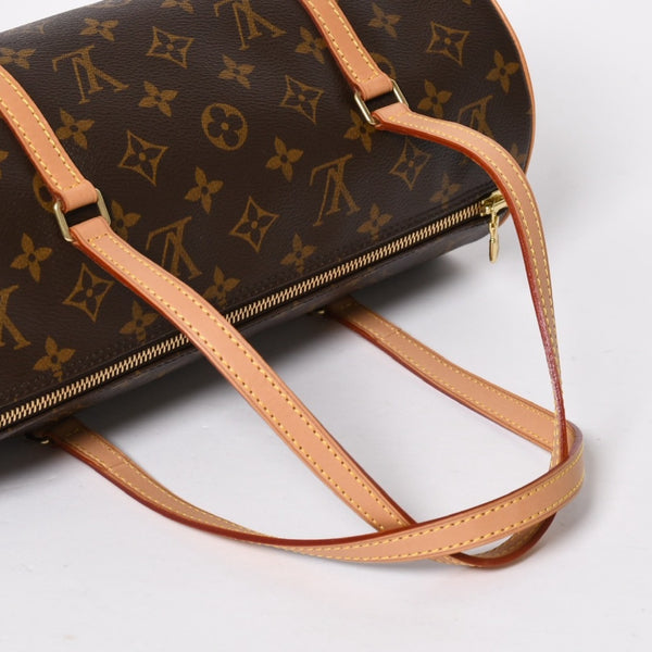 新品同様 LOUIS VUITTON ルイヴィトン パピヨン30 ハンドバッグ M51385 筒型 モノグラム PVC レザー ブラウン 中古 4a008344