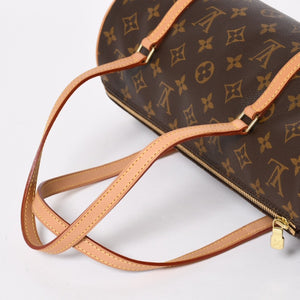 新品同様 LOUIS VUITTON ルイヴィトン パピヨン30 ハンドバッグ M51385 筒型 モノグラム PVC レザー ブラウン 中古 4a008344