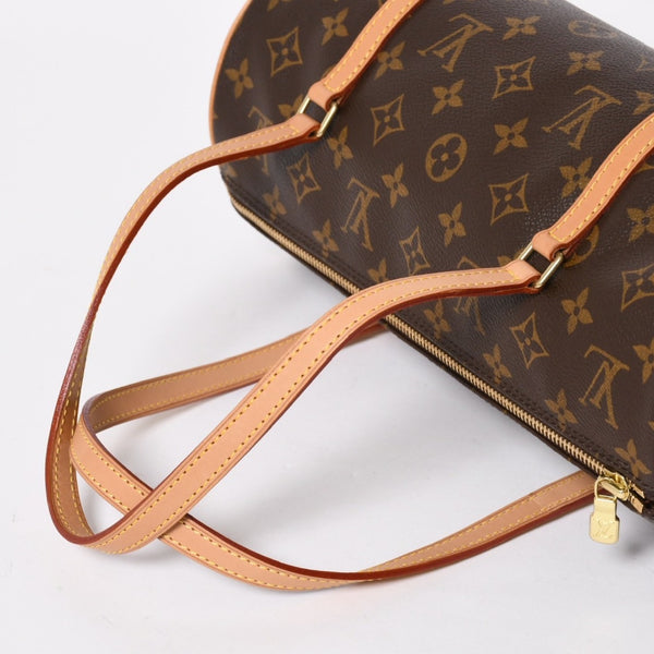 新品同様 LOUIS VUITTON ルイヴィトン パピヨン30 ハンドバッグ M51385 筒型 モノグラム PVC レザー ブラウン 中古 4a008344