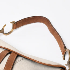 Very Good Condition Christian Dior Saddle Bag Trench Beige Marron Bobby Brown Gold Hardware RU 1002 Used 4a008348
