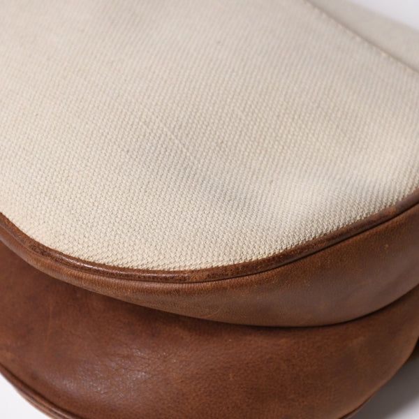 Very Good Condition Christian Dior Saddle Bag Trench Beige Marron Bobby Brown Gold Hardware RU 1002 Used 4a008348