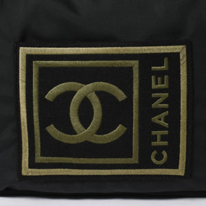 極美品 CHANEL シャネル スポーツライン ショルダーバッグ ココマーク 刺繍 ブラック カーキ グリーン 10番台 中古 4a008346