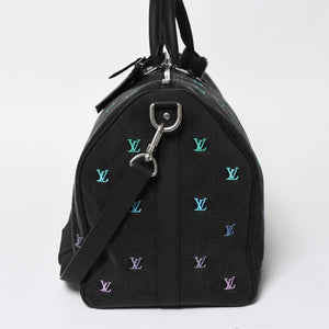 新品同様 LOUIS LVUITTON ルイヴィトン キーポル バンドリエール 50 ブランソンデニム ファレルコレクション マルチカラー M13966 中古 4a008316
