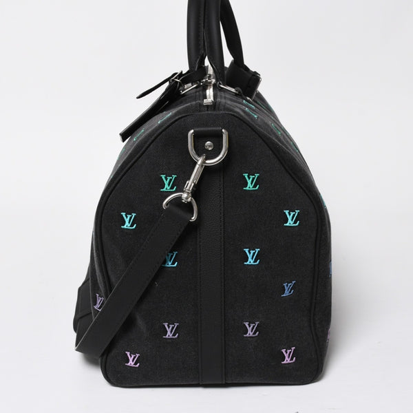新品同様 LOUIS LVUITTON ルイヴィトン キーポル バンドリエール 50 ブランソンデニム ファレルコレクション マルチカラー M13966 中古 4a008316
