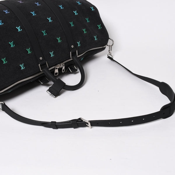 新品同様 LOUIS LVUITTON ルイヴィトン キーポル バンドリエール 50 ブランソンデニム ファレルコレクション マルチカラー M13966 中古 4a008316