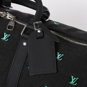新品同様 LOUIS LVUITTON ルイヴィトン キーポル バンドリエール 50 ブランソンデニム ファレルコレクション マルチカラー M13966 中古 4a008316