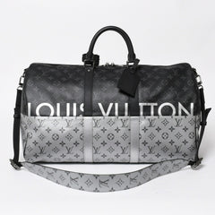 極美品 LOUIS VUITTON ルイヴィトン ボストンバッグ ハンドバッグ キーポルバンドリエール50 M43817 モノグラムエクリプス スピリット ブラック シルバー金具 2WAY 中古 4a008423
