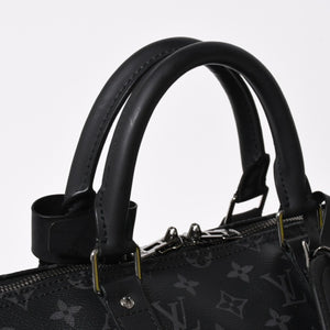 極美品 LOUIS VUITTON ルイヴィトン ボストンバッグ ハンドバッグ キーポルバンドリエール50 M43817 モノグラムエクリプス スピリット ブラック シルバー金具 2WAY 中古 4a008423