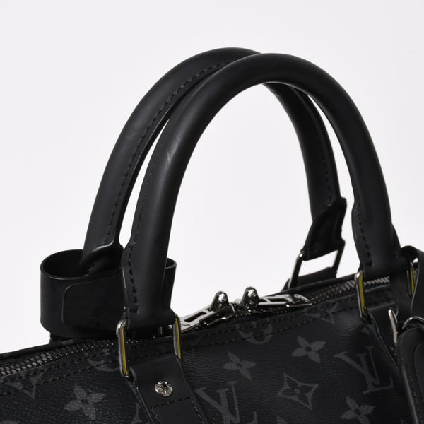 極美品 LOUIS VUITTON ルイヴィトン ボストンバッグ ハンドバッグ キーポルバンドリエール50 M43817 モノグラムエクリプス スピリット ブラック シルバー金具 2WAY 中古 4a008423