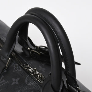 極美品 LOUIS VUITTON ルイヴィトン ボストンバッグ ハンドバッグ キーポルバンドリエール50 M43817 モノグラムエクリプス スピリット ブラック シルバー金具 2WAY 中古 4a008423