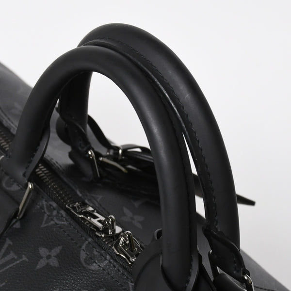 極美品 LOUIS VUITTON ルイヴィトン ボストンバッグ ハンドバッグ キーポルバンドリエール50 M43817 モノグラムエクリプス スピリット ブラック シルバー金具 2WAY 中古 4a008423