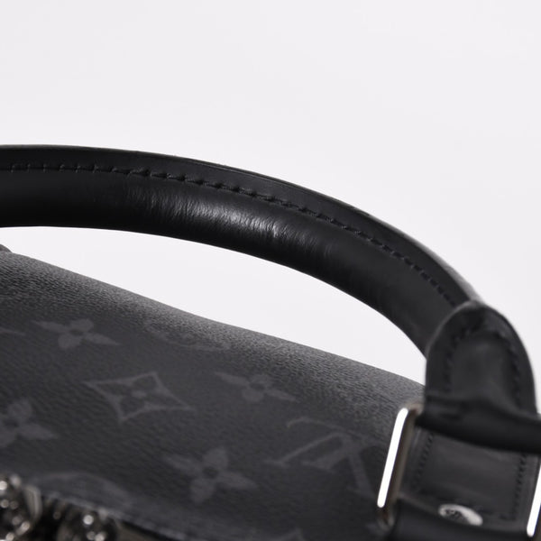 極美品 LOUIS VUITTON ルイヴィトン ボストンバッグ ハンドバッグ キーポルバンドリエール50 M43817 モノグラムエクリプス スピリット ブラック シルバー金具 2WAY 中古 4a008423