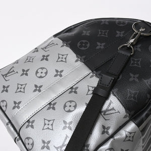 極美品 LOUIS VUITTON ルイヴィトン ボストンバッグ ハンドバッグ キーポルバンドリエール50 M43817 モノグラムエクリプス スピリット ブラック シルバー金具 2WAY 中古 4a008423