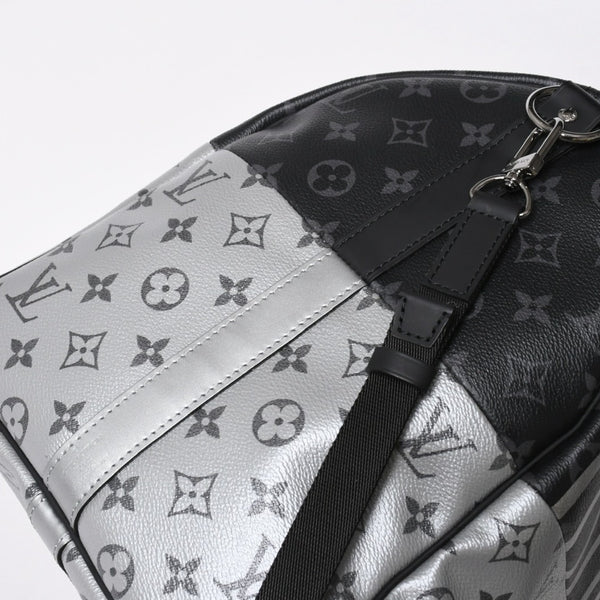 極美品 LOUIS VUITTON ルイヴィトン ボストンバッグ ハンドバッグ キーポルバンドリエール50 M43817 モノグラムエクリプス スピリット ブラック シルバー金具 2WAY 中古 4a008423