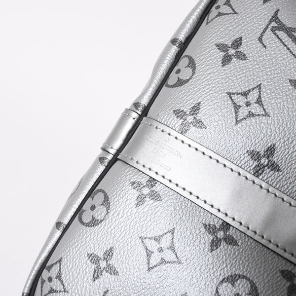極美品 LOUIS VUITTON ルイヴィトン ボストンバッグ ハンドバッグ キーポルバンドリエール50 M43817 モノグラムエクリプス スピリット ブラック シルバー金具 2WAY 中古 4a008423
