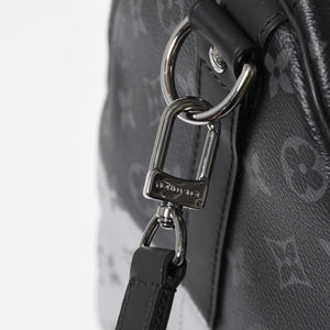 極美品 LOUIS VUITTON ルイヴィトン ボストンバッグ ハンドバッグ キーポルバンドリエール50 M43817 モノグラムエクリプス スピリット ブラック シルバー金具 2WAY 中古 4a008423
