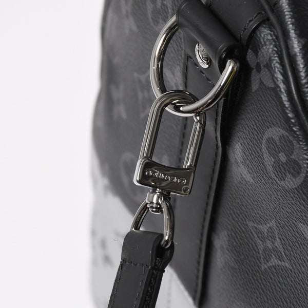極美品 LOUIS VUITTON ルイヴィトン ボストンバッグ ハンドバッグ キーポルバンドリエール50 M43817 モノグラムエクリプス スピリット ブラック シルバー金具 2WAY 中古 4a008423