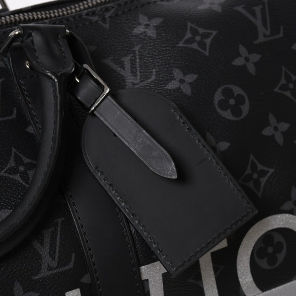 極美品 LOUIS VUITTON ルイヴィトン ボストンバッグ ハンドバッグ キーポルバンドリエール50 M43817 モノグラムエクリプス スピリット ブラック シルバー金具 2WAY 中古 4a008423