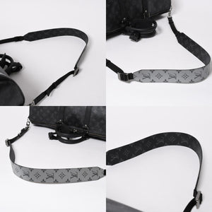 極美品 LOUIS VUITTON ルイヴィトン ボストンバッグ ハンドバッグ キーポルバンドリエール50 M43817 モノグラムエクリプス スピリット ブラック シルバー金具 2WAY 中古 4a008423